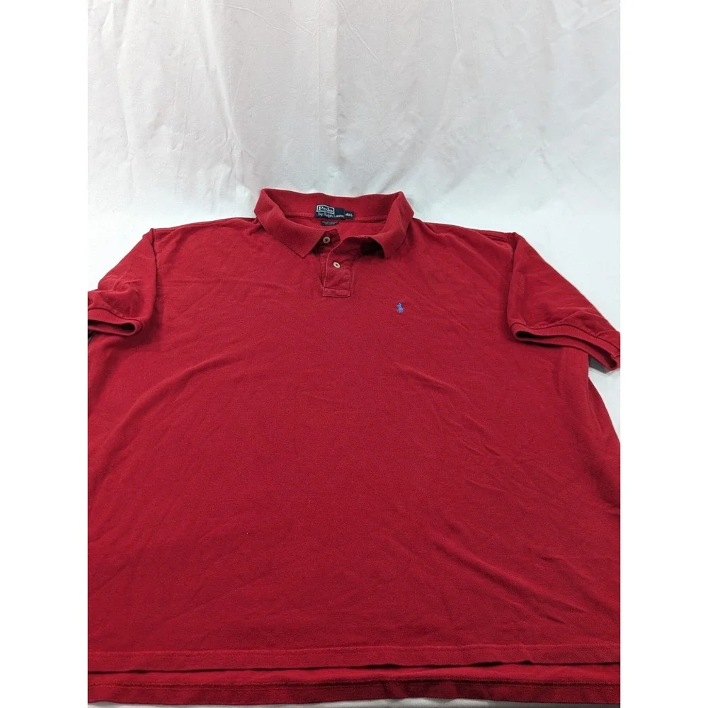 Vintage Ralph‎ Lauren Polo Shirt Mens 4XL Red Pique Cotton RL06 Mens